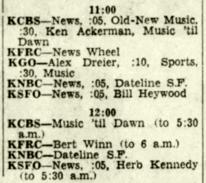 Radio Schedule (Image, January 1962)